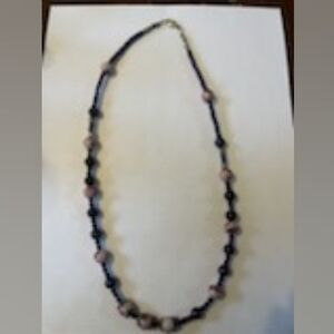 Jelly's Jewelry and Boutique Handcrafted Black and Gray Beaded Necklace